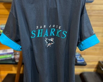 Vintage 90s San Jose Sharks Embroidered T-Shirt - Deadstock NHL Tee, Size S