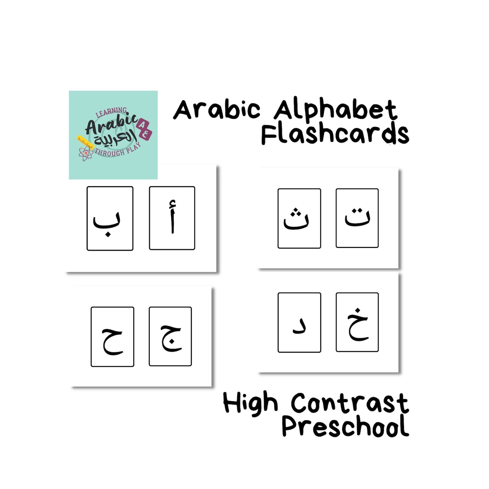 Arabic Alphabet Flashcards With Transliteration Perfect for