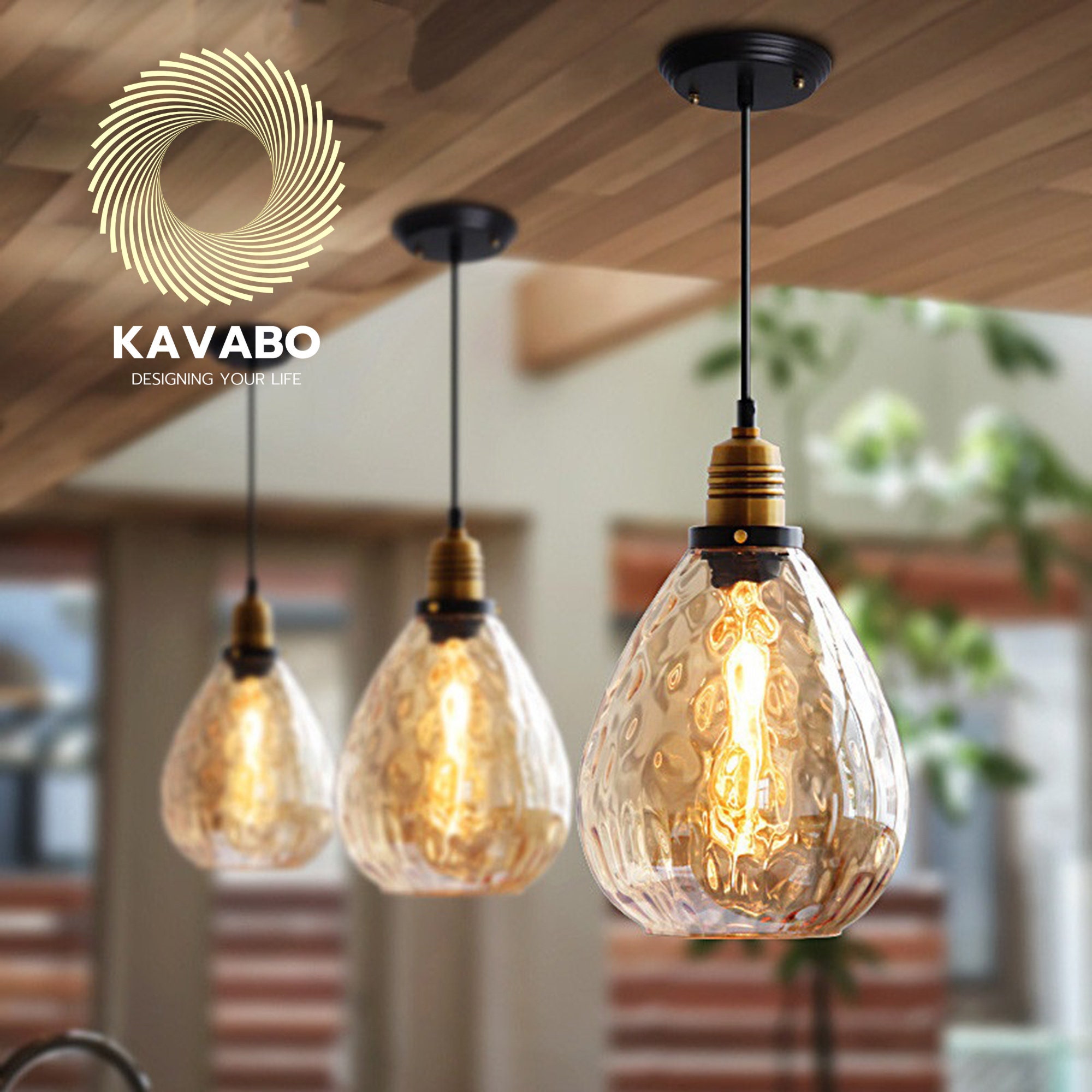 Vintage Pendant Light for Kitchen Island Rustic Glass Pendant - Etsy