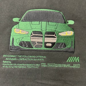 カスタムカー刺繍スウェットシャツ、レースカーパーカー、車好きスウェットシャツ、お父さんへの誕生日プレゼント