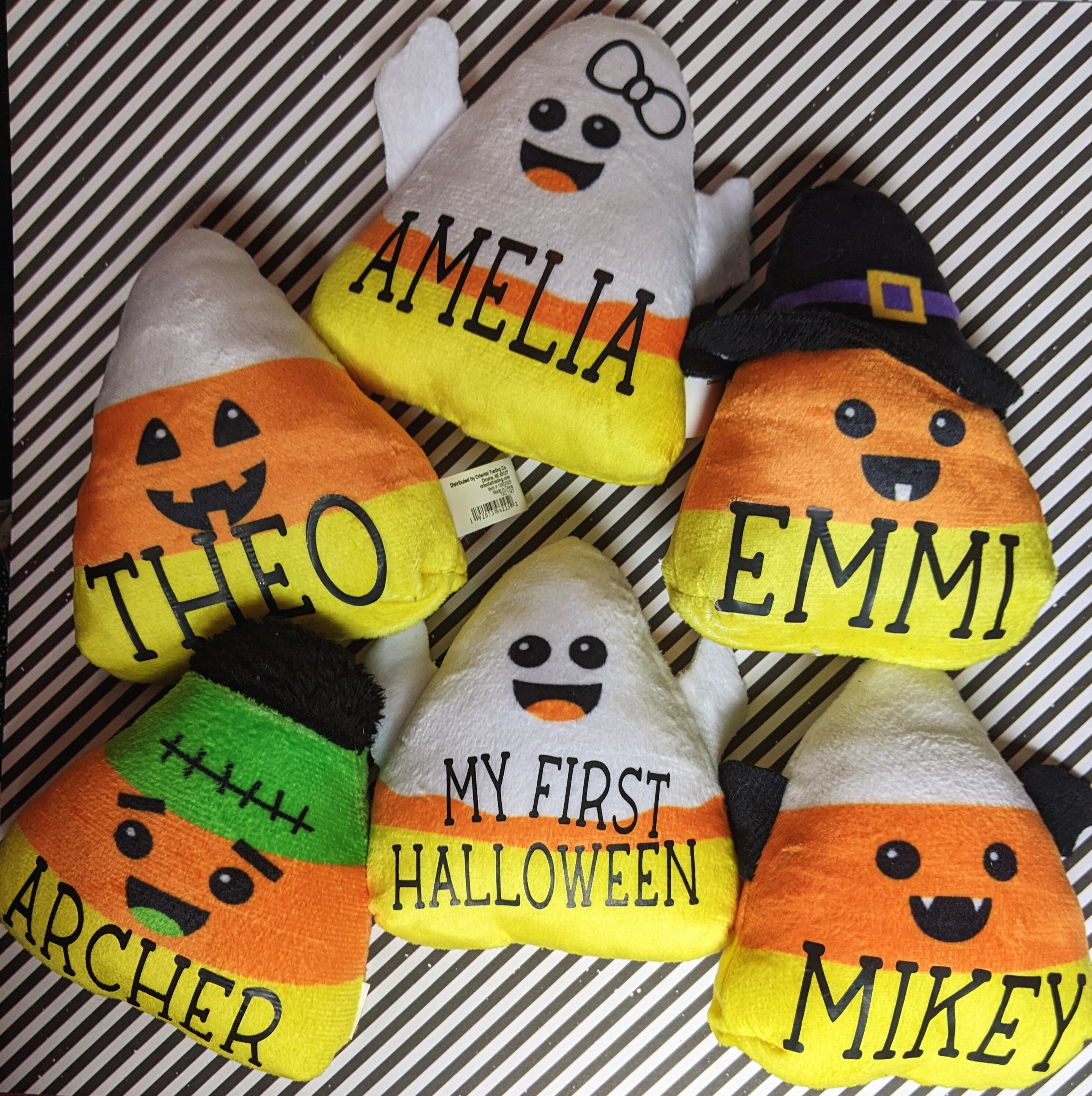 candy corn plush pillow