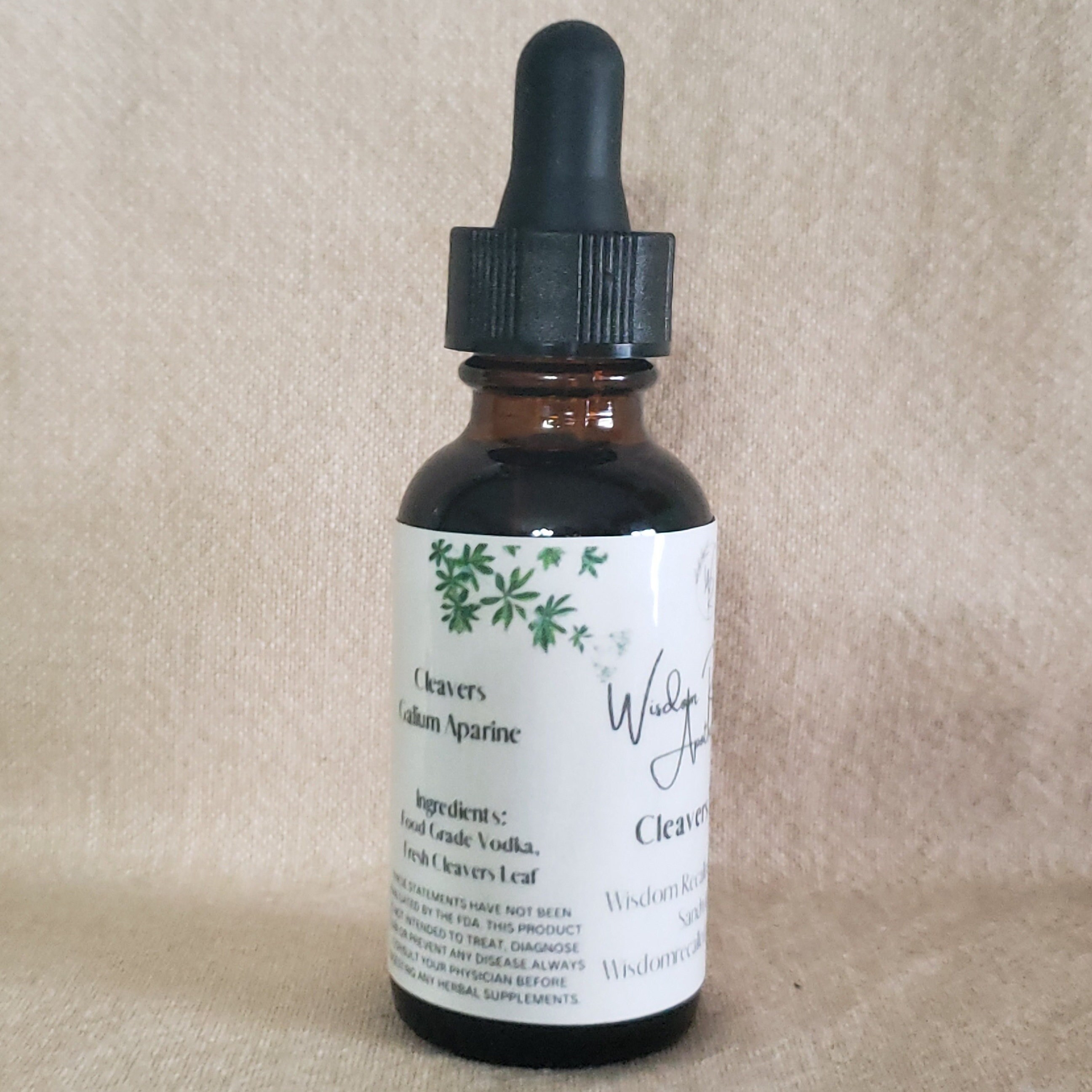 Cleavers Tincture 1 Oz Bottle Made With Fresh Cleavers & Vodka NO GRAIN