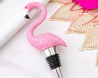 Pink Flamingo Wine Bottle Stopper Gift for Him Her Pool Summer Party Champagne Bottle Stopper Sparking Wine Bottle Sealer Novelty Gift