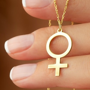 Feminist Necklace, Female Symbol Necklace, Feminist Jewelry, Gender Equality, Bridesmaid Gift, Christmas Gift, Mother&#39;s Day