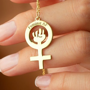 Feminist AF Necklace, Female Symbol Necklace, Venus Necklace, Empowerment Jewelry, Feminist Fist Necklace, Feminist Jewelry, Charm Necklace