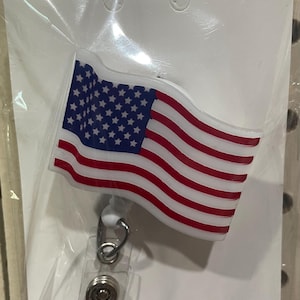 American Flag Badge Reel, Patriotic Badge Reel, Summer Badge Reel, 4th of July Badge Reel