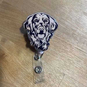 Golden Retriever Dog Badge Reel, badge reel for dog lovers, animal badge reel