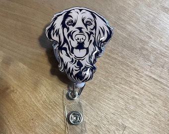 Golden Retriever Badge Reel, Dog Lover Gift