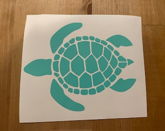 Sea Turtle Car Decal, Permanent Vinyl Sticker, Coastal Beach Decal, Coastal Decal for car