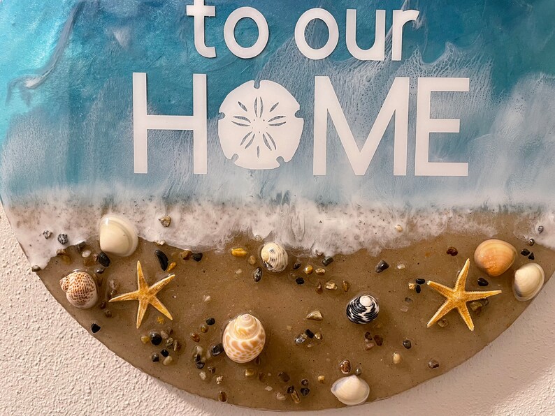 Coastal Welcome Sign, Seashell Beach Decor - Etsy