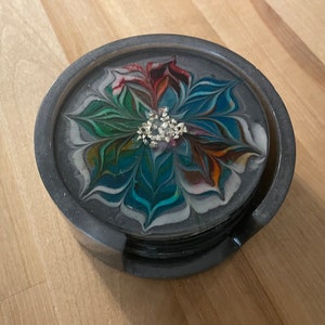 Flower bloom coaster set, housewarming gift, unique gift
