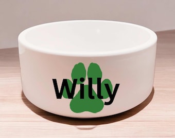 Personalized Ceramic Pet Bowl, Custom Dog Cat Food Dish