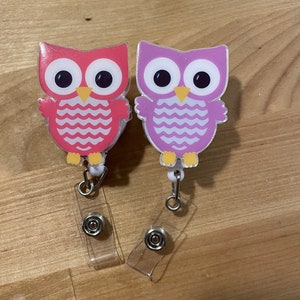 Cute Owl Badge Reel, Animal Lover Badge Reel, Owl Gift, Spring Badge Reel, Summer Badge Reel