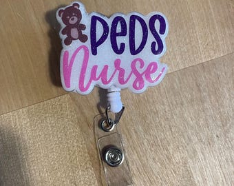Carrete de credencial de enfermera pediátrica, personal de PEDS, resina UV