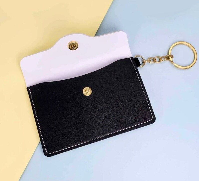 Black and White Luxury Leather Coin Purse Key Chain Mini Bag Etsy