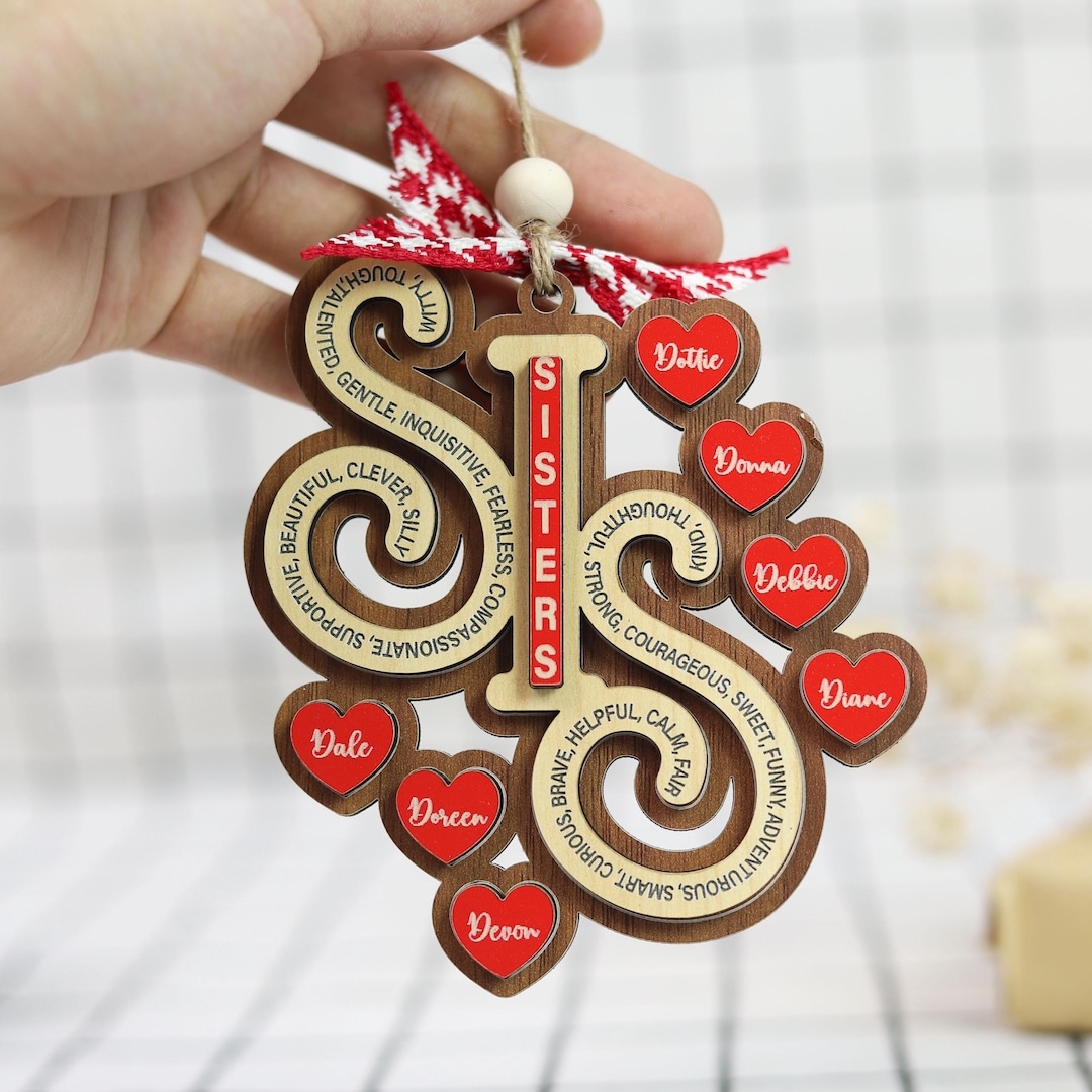 Wooden Sisters Ornament Gift for Sister Christmas Personalized Sisters ...