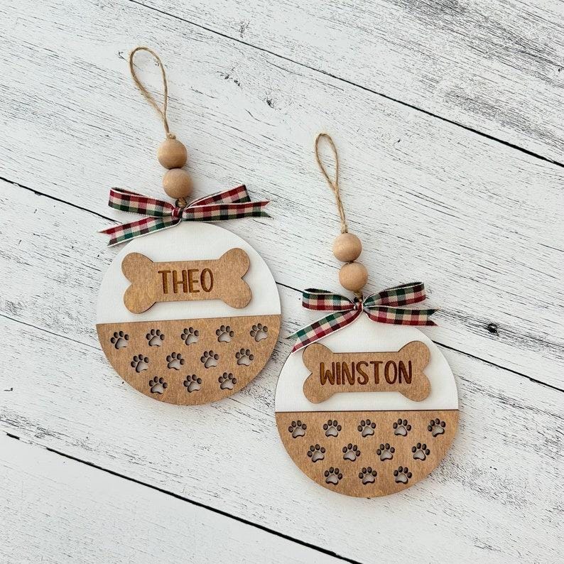 Personalized Pet Name Ornament , Personalized Dog Name Christmas