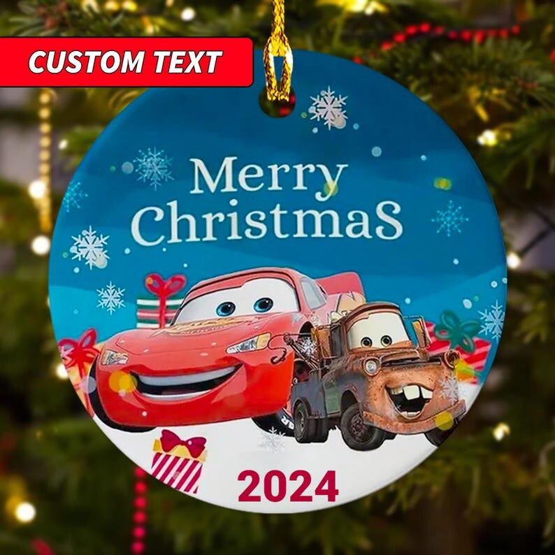 Personalized Cars Christmas Ornament, Lightning Mcqueen and Mater Cars
