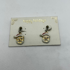 Gold Santa Earrings