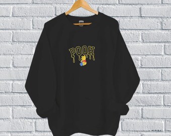 Winnie the pooh embroidered sweatshirt, Bear Embroidered Sweatshirt,Winnie the Pooh embroidery, Winnie Embroidered, Cute Gift for Couples