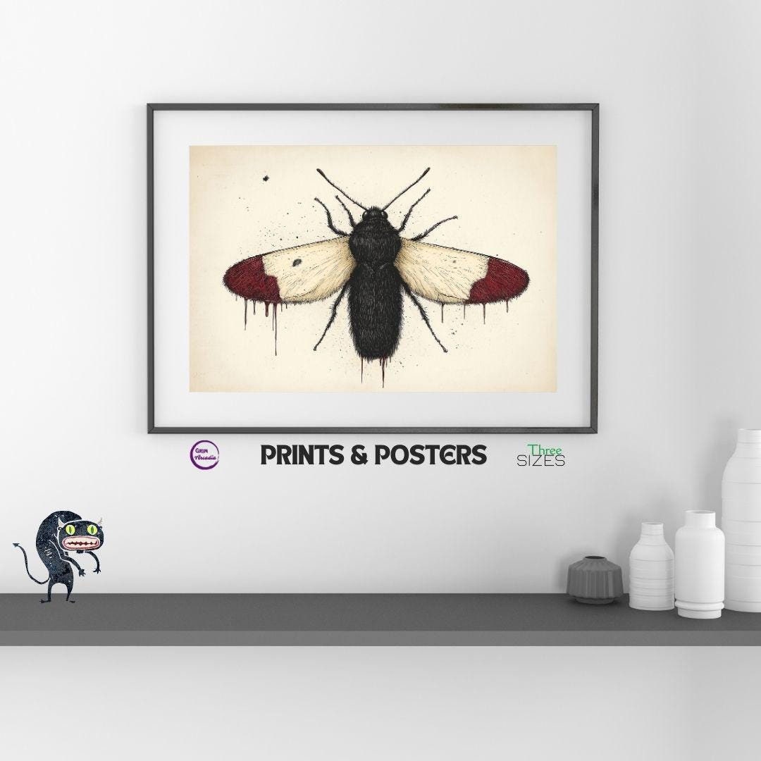 Fly Art Print Unframed Bug Poster Gnat Original Art Print Moody Insect ...