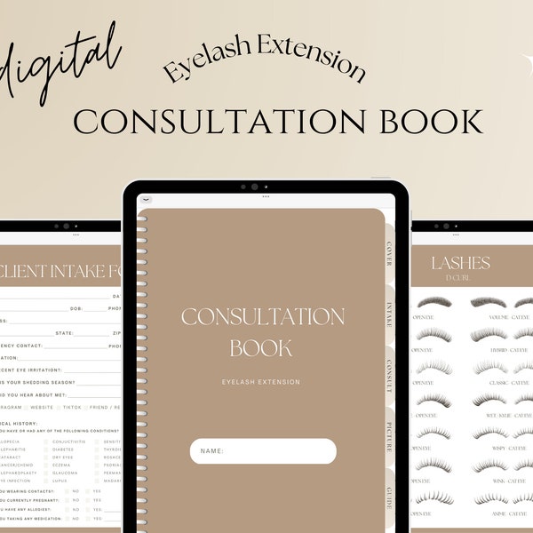 Digital Eyelash Client Consultation Book | Eyelash Extension | GoodNotes | Digital Downloads | Instant Download |