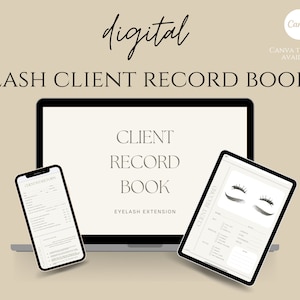 Digital Eyelash Client Record Book, Eyelash Extension, Goodnotes, Notability, Digital Download, Editable Template, Instant Download, Canva