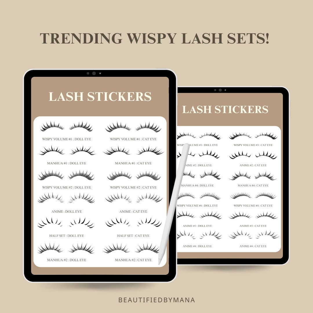 Lash Extensions Sticker Wispy Eyelash Extension Sticker Book | Lash Mapping, Client ...
