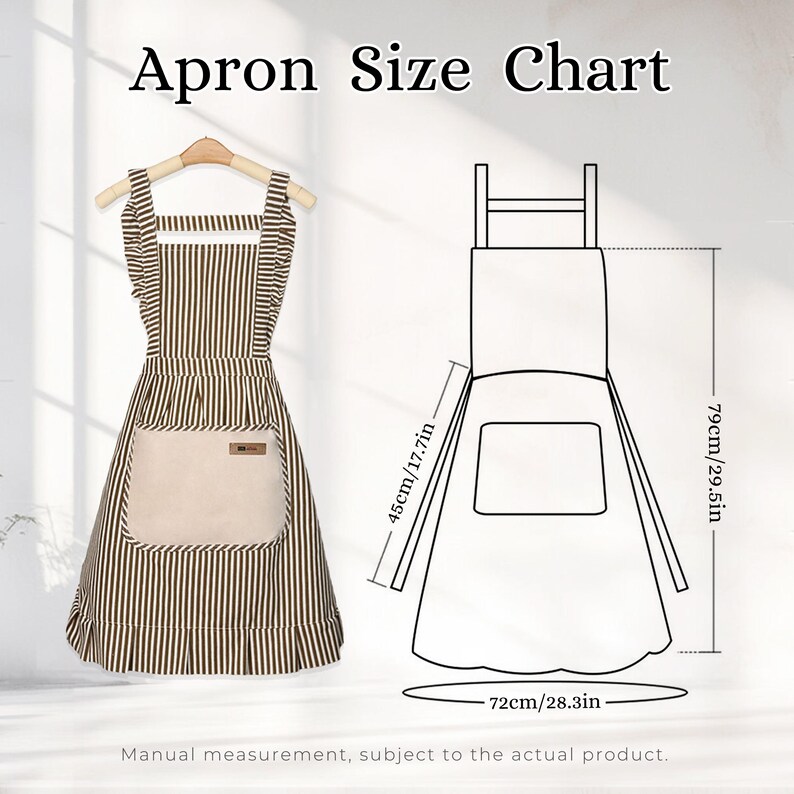 Custom Hand-embroidered Apron, Personalized Striped Apron With Name ...