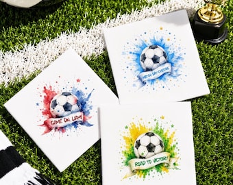 Servilletas personalizadas con temática de fútbol, regalo para aficionados al torneo de fútbol, recuerdo de cumpleaños para equipos de fútbol, artículos con temática deportiva, decoración para fiestas de día de partido,