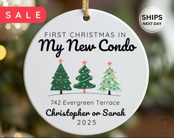 Adorno navideño personalizado para primer condominio, adorno navideño para primer condominio nuevo, adorno para casa nueva, adorno para condominio nuevo, condominio personalizado