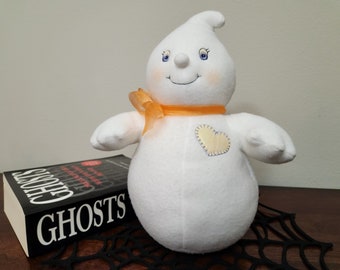Vintage, 1990s, Halloween, 12" Hallmark Glimmer the White Ghost Plush Halloween Stuffed Toy Plushie - Collectible