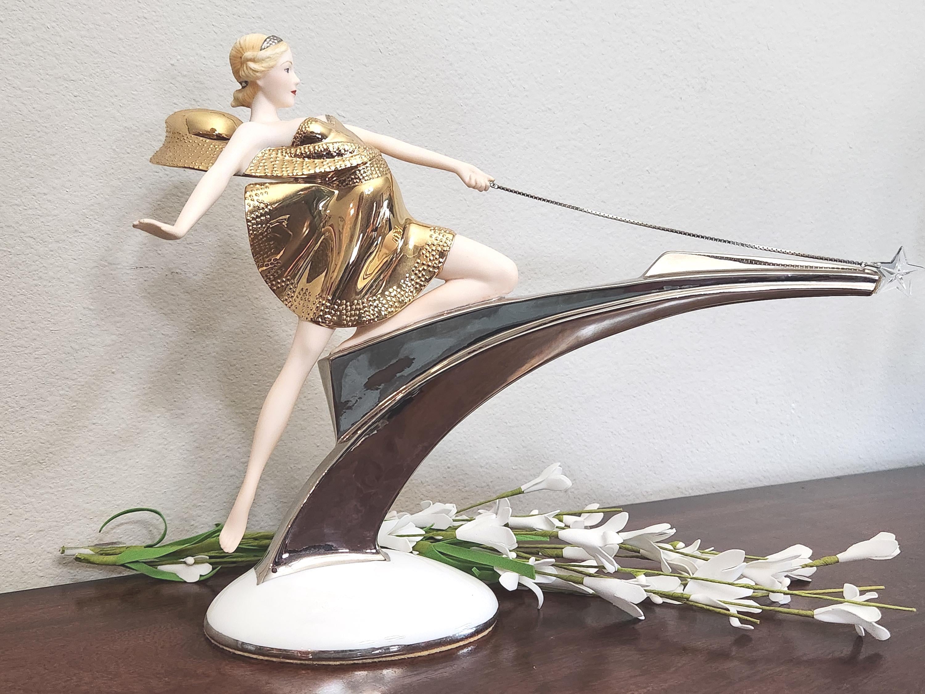 Vintage Erté Starlight Figurine: Franklin Mint Art Deco Porcelain