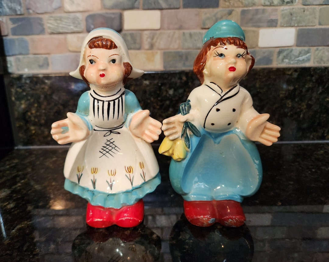 Vintage Dutch Boy and Girl Ceramic Figurines - 1960s Pacific Japan (set ...