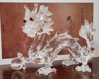 Vintage 1997 Swarovski Crystal Dragon Figurine: Annual Edition