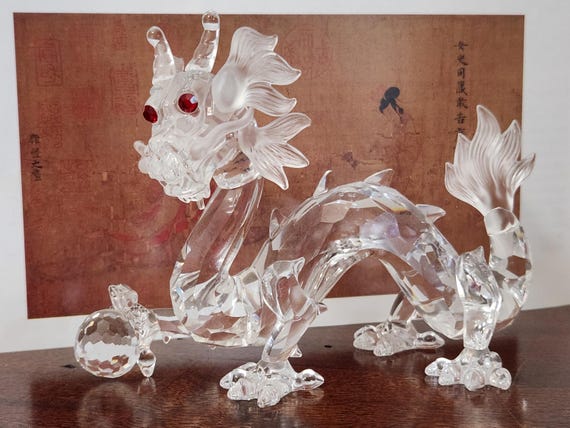 Vintage 1997 Swarovski Crystal Dragon Figurine: Annual Edition