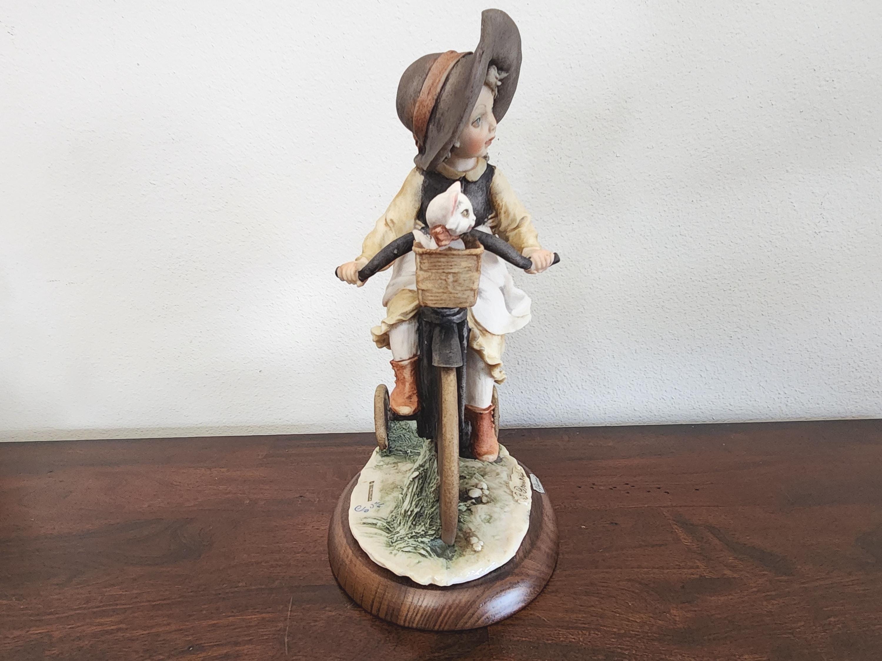 Vintage Giuseppe Armani Capodimonte Figurine: Kids on Tricycle