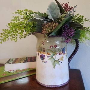 Vintage, 1990s, Tracy Porter, The Claret (Grape) Collection, Dream Delicious! Large Pitcher, Ceramic, Collectible - item 581
