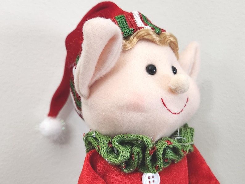 Vintage 1990s SCS Direct Plush Christmas Elf Doll, Holiday Decor Item ...