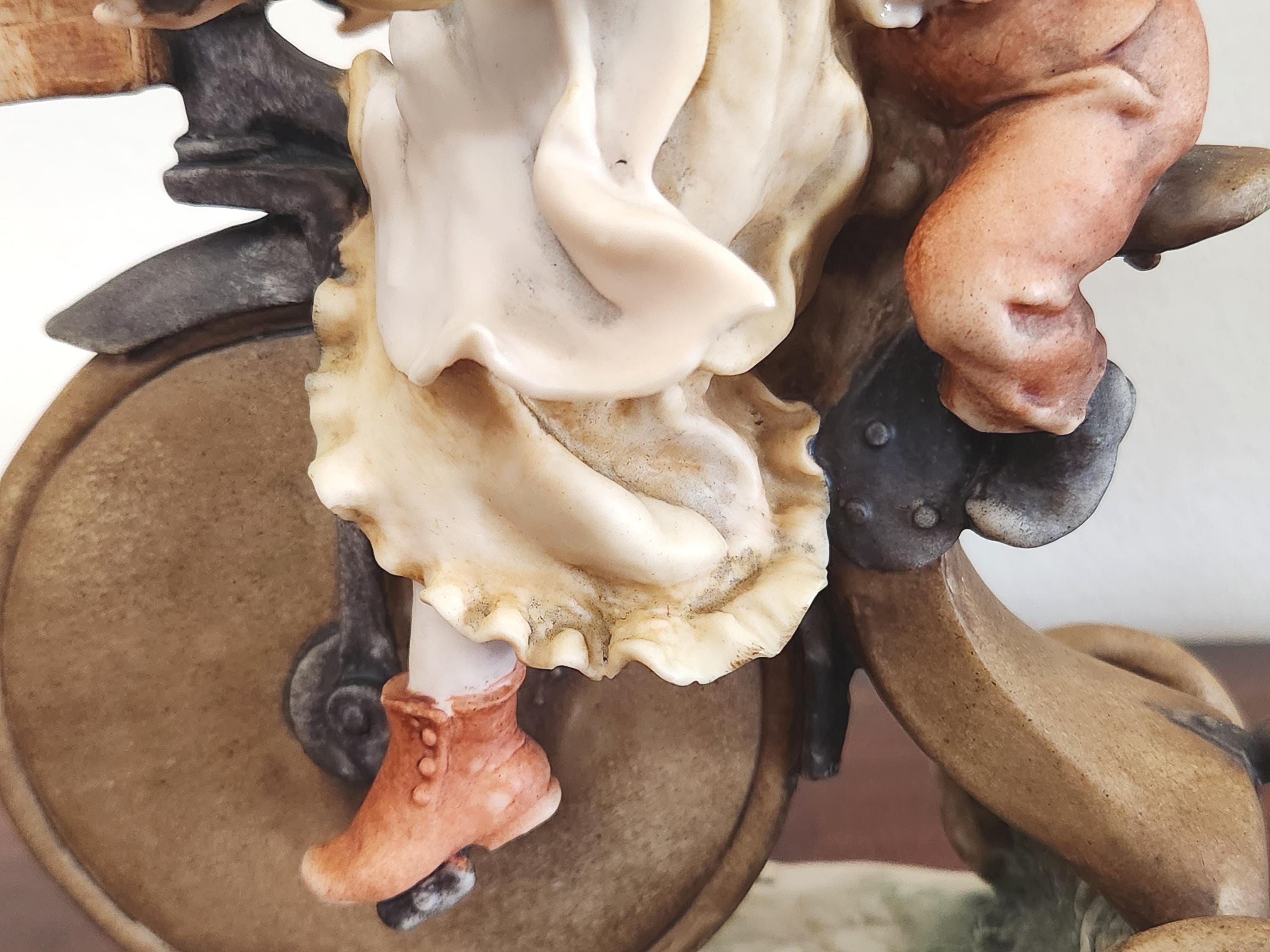 Vintage Giuseppe Armani Capodimonte Figurine: Kids on Tricycle