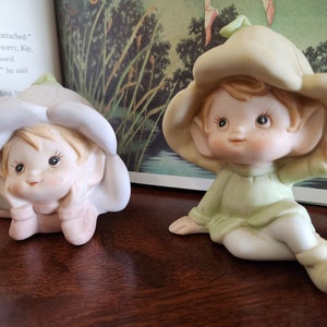 Vintage, 1970s, HOMCO, Pixie Elves Fairies, Ceramic, Figurines 5615, Set of 2 – Item 484