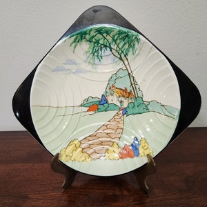 Vintage, 1930s, JH Weatherby and Sons, Royal Falcon Ware, Landscape, Hanley England, Art Nouveau, Art Deco Style Plate – Rare & Collectible