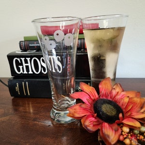 Vintage, 2000s, Halloween, Flare Pilsner Shape, Half Pint, Frosted “Boo” Beer Glasses – Set of 2