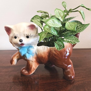 Vaso vintage anni '50, stile Mid-Century Modern, marca Shawnee Pottery, a forma di gattino antropomorfo che cammina (articolo 1058).