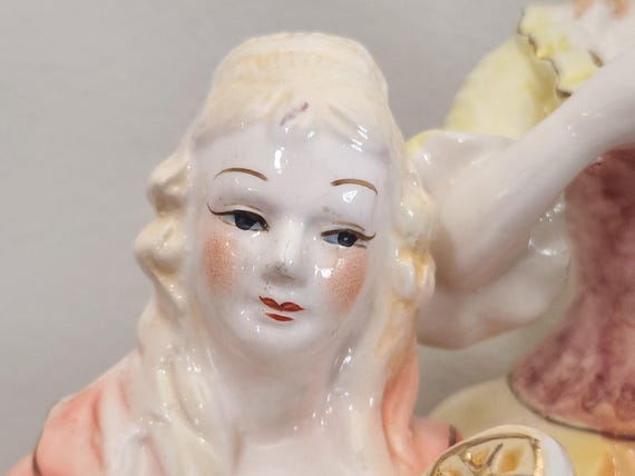 Vintage Rococo Capodimonte Style Porcelain Figurine, String Trio