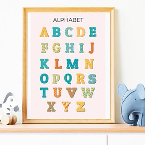 A3 Alphabet Educational Poster, Home-schooling Resources, Nursery Wall Art, Classroom Posters, Printable Art, Nursery Décor, Early Learning