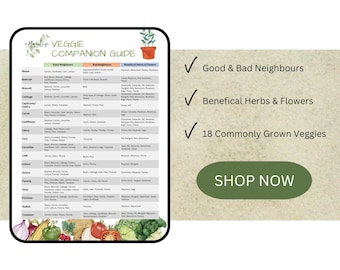 Vegetable Companion Grow Guide, Companion Plants, Garden Planner, Printable Planner Pages