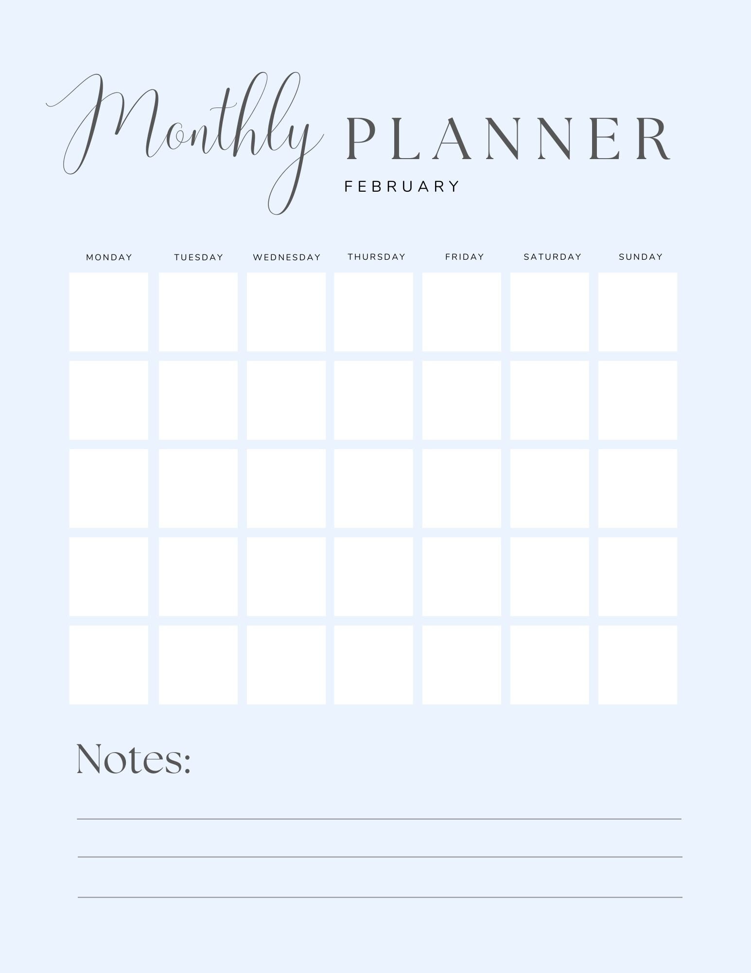 Monthly &amp; Weekly Printable Planner Bundle: Dateless Calendar - Etsy
