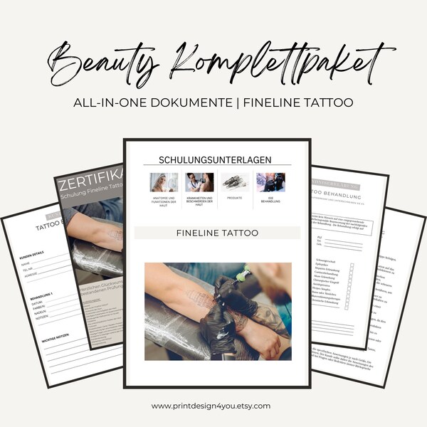 Certificate Fineline Tattoo Etsy