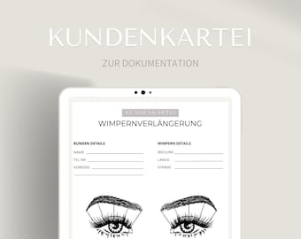 Customer file for eyelash treatment in PDF format | Eyelash Extension Questionnaire for Patients | document information